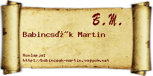 Babincsák Martin névjegykártya