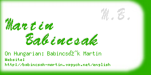 martin babincsak business card